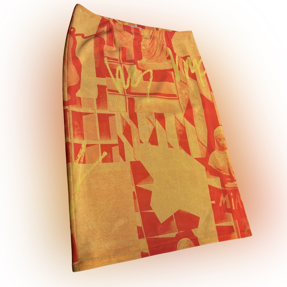 Miaou Moni Midi Skirt in Stone Orange